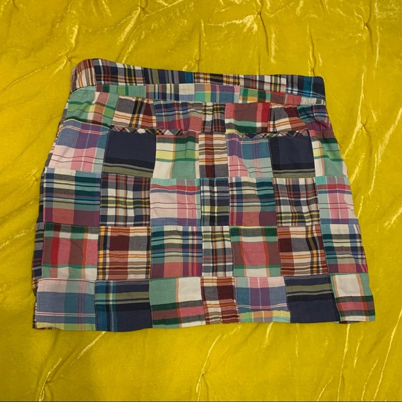 J. Crew 4 plaid madras mini skirt Euc - Picture 2 of 3